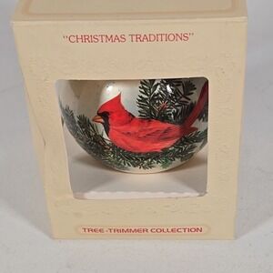 Hallmark Glass Christmas Ornament Bulb, "A Bird's Sweet Song" Cardinal